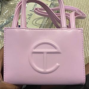 Telfar mini pink bag